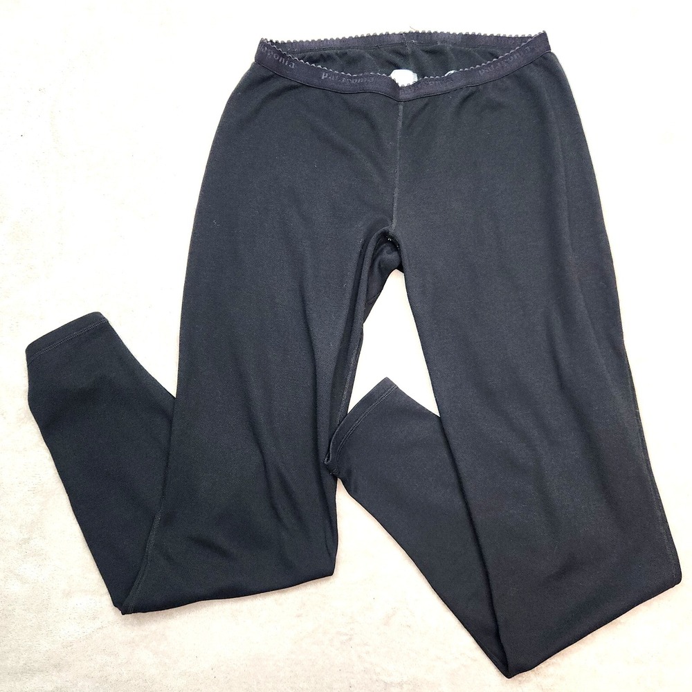 Patagonia Capilene Performance Pants Women's L Black Baselayer Hiking Gorpcore